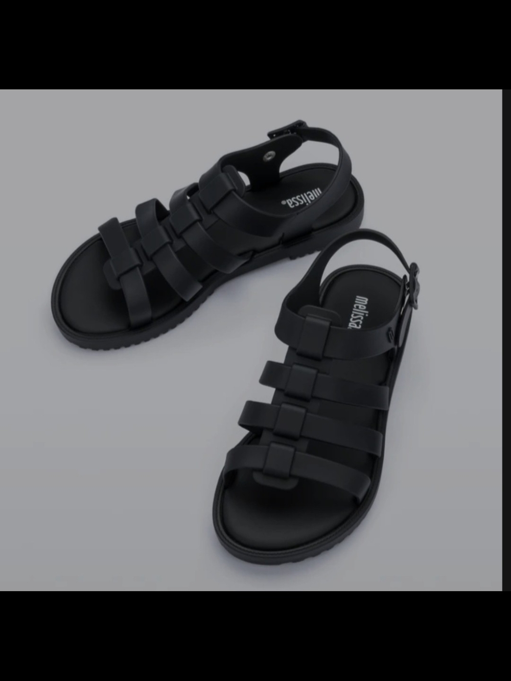 Melissa Flox Jelly Sandals,Gladiator Style,Black,Women's 8